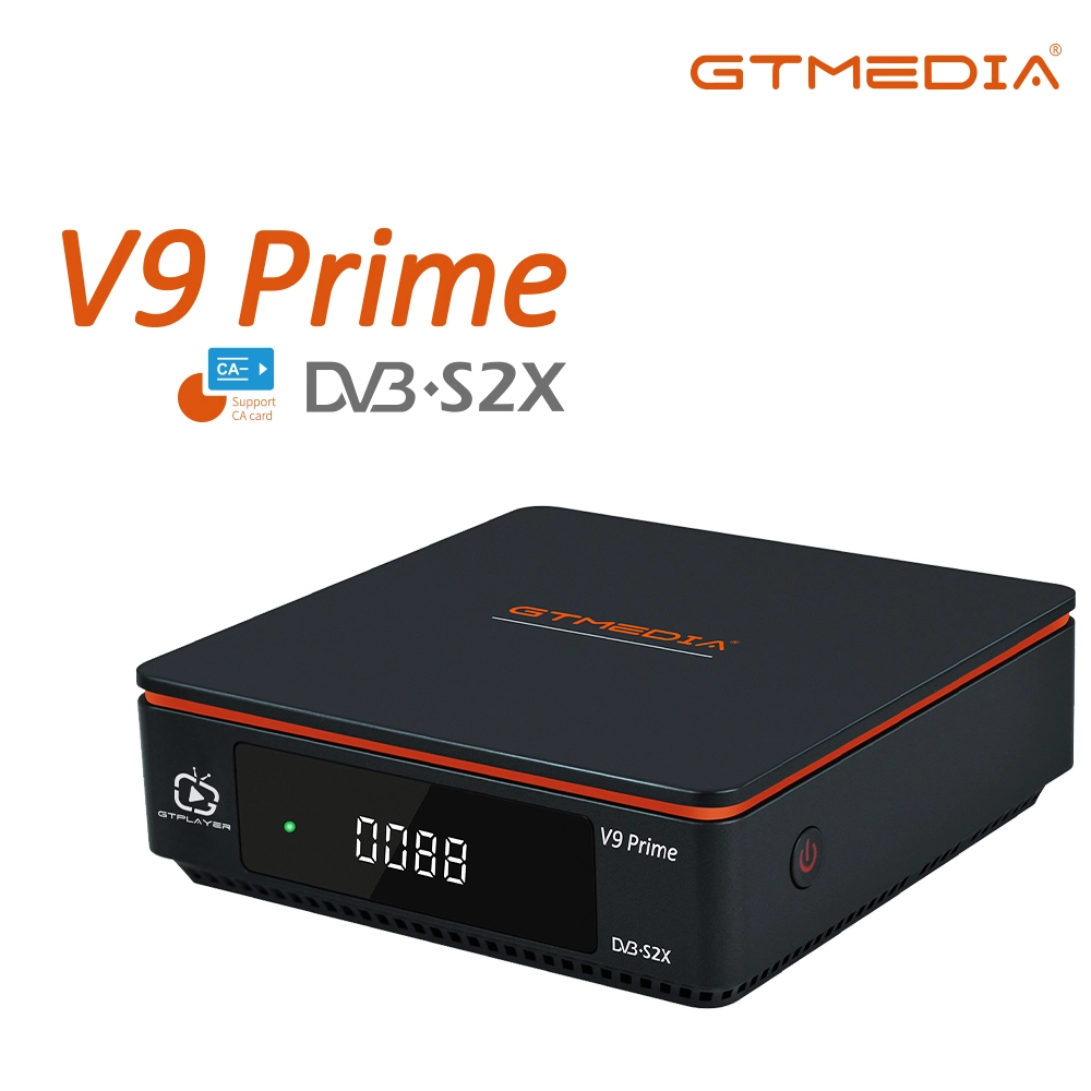 Recetor 265 de TV satélite Gtmedia V9 Prime H.264 DVB-S2X 4K com ranhura CA 10 bits HEVC Wi-Fi de 2,4 G incorporado