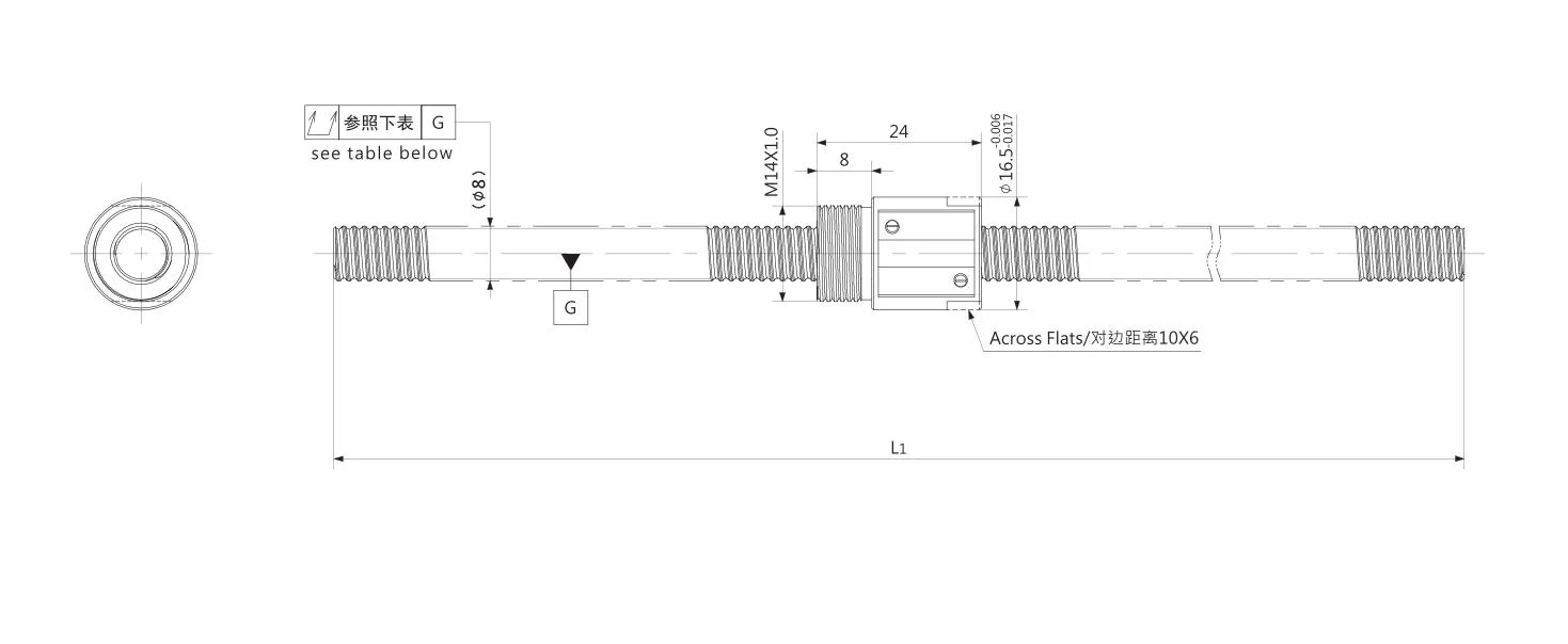 Kgg Kugelgewindetrieb 1,5mm Blei Kugelschraube für Auto-Steuerung Maschine (GLR-Serie, Blei: 1,5mm, Welle: 8mm)