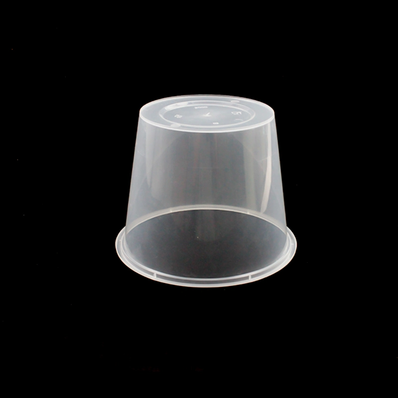 Disposable Plastic Container PP Plastic Transparent Round Bowl with Lid for Lunch