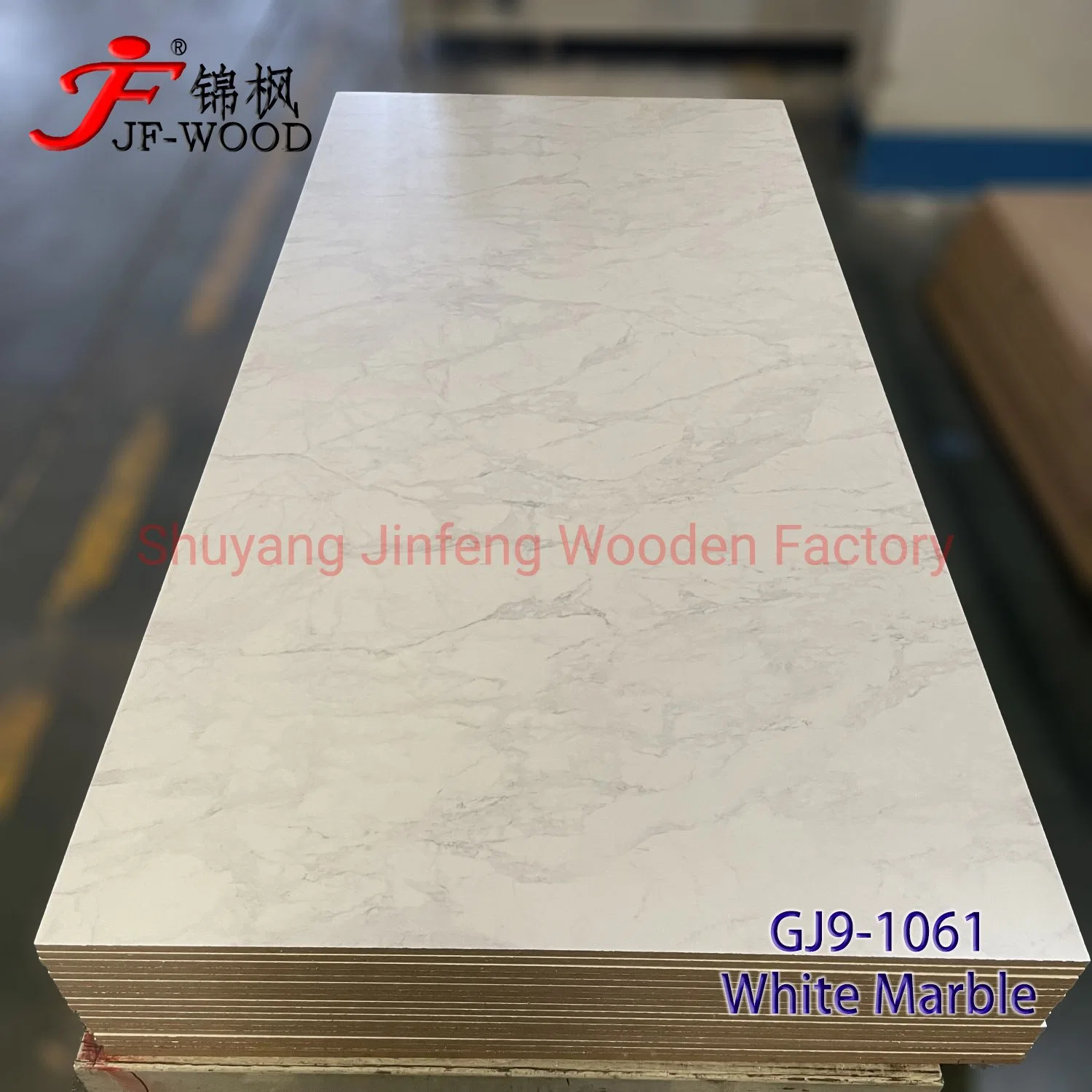 White Marble Color Melamine MDF Board Furniture Material for Worktop Workshop Cabinet 1220*2440*18mm 17mm 16mm 15mm