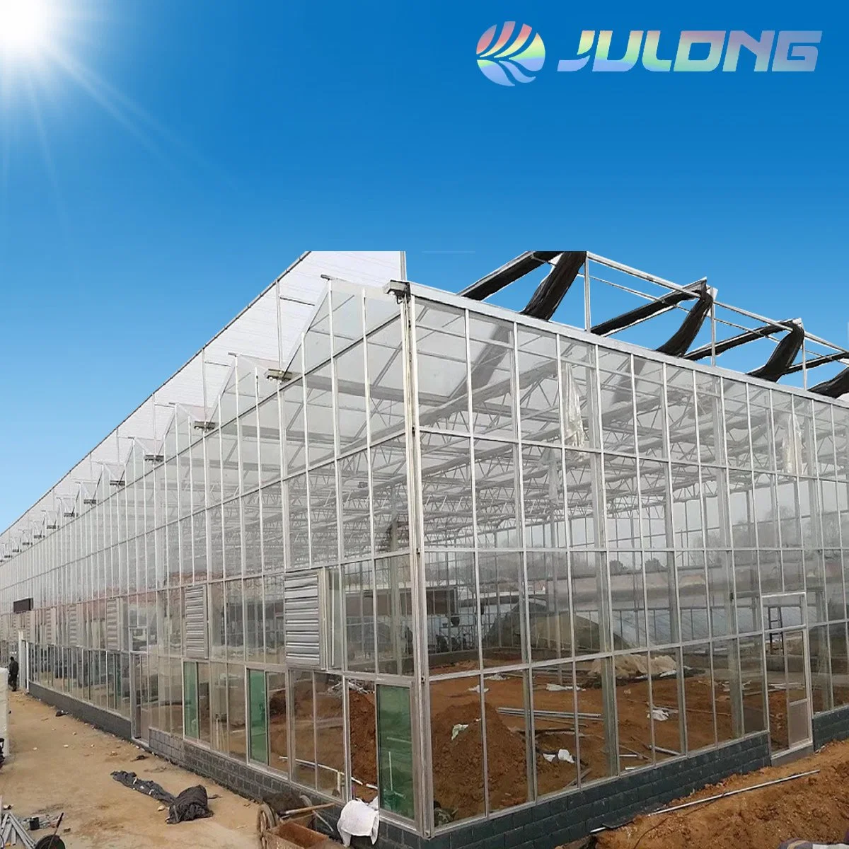 Type de Venlo Multi-Span durables pour la plantation de légumes de serre en verre et de fruits