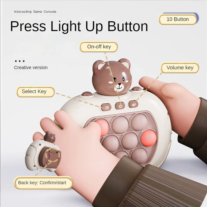 2023 New Gifts Quick Push Game Console Electronic Pop It Game Quick Push Toys Light up Pop It PRO Fast Push Puzzle Game for Kids