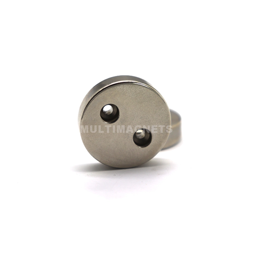 Special Shape Round Rare Earth Magnet with Two Countersunk Holes