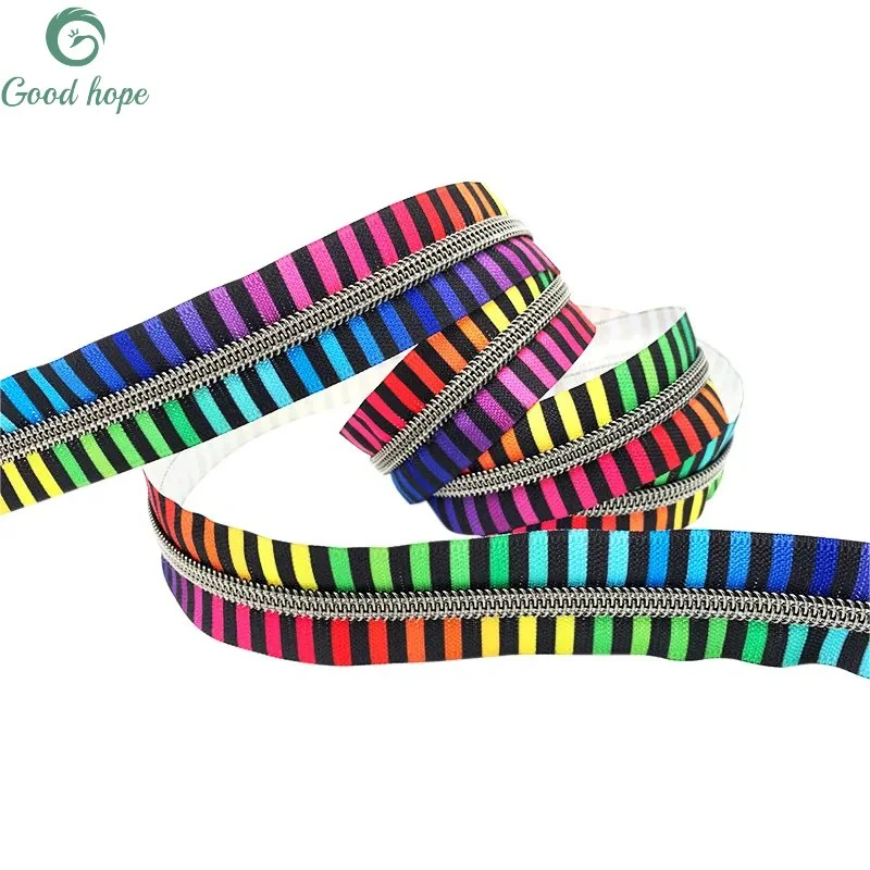 Custom Long Chains Printed Nylon Zipper New Design #3 and #5 Nylon Zipper Tape for Garment Luggage Backpack