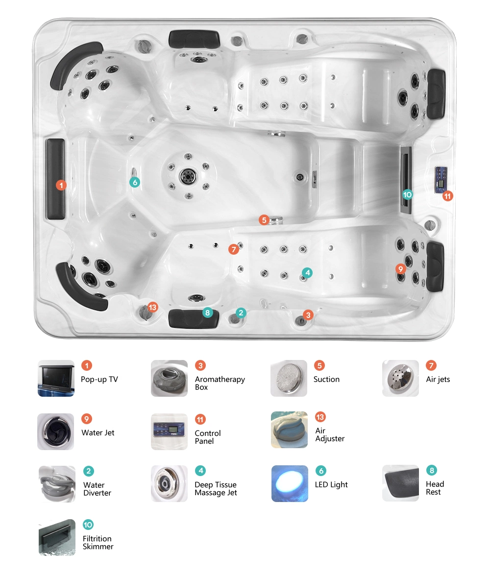 Outdoor Balboa Control System Outdoor SPA for 7 Person