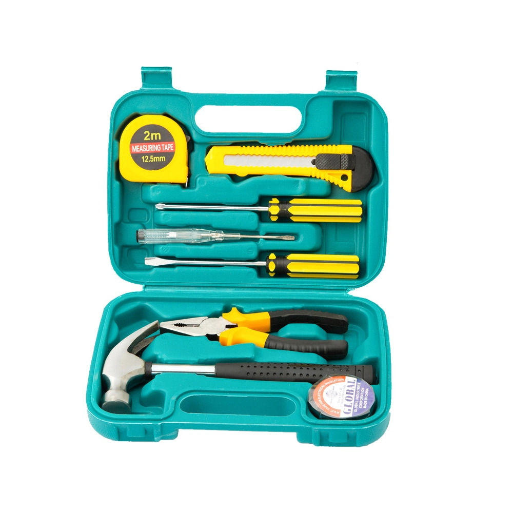 Kit de herramientas manuales generales para uso doméstico de caja de plástico profesional Herramientas de mano DIY conjunto en casos