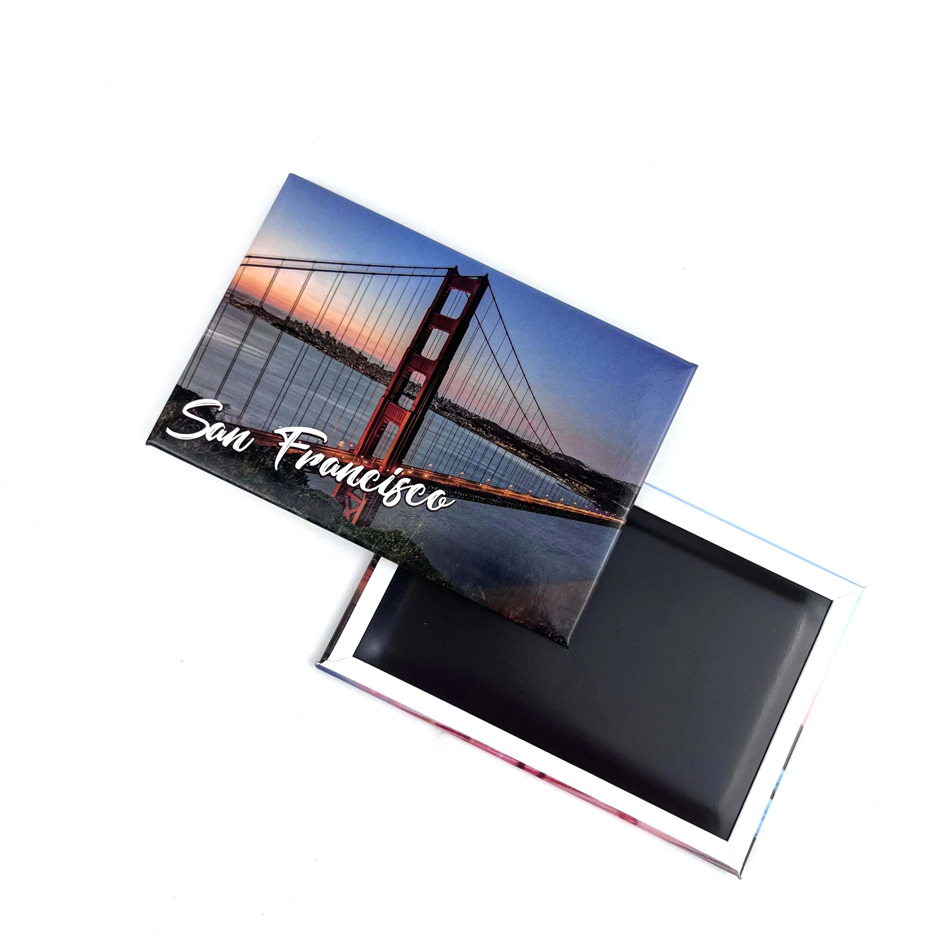 Your Design Customized Promotional Gift Metal Souvenir San Francisco Bulgaria Rectangle Tinplate Fridge Magnet