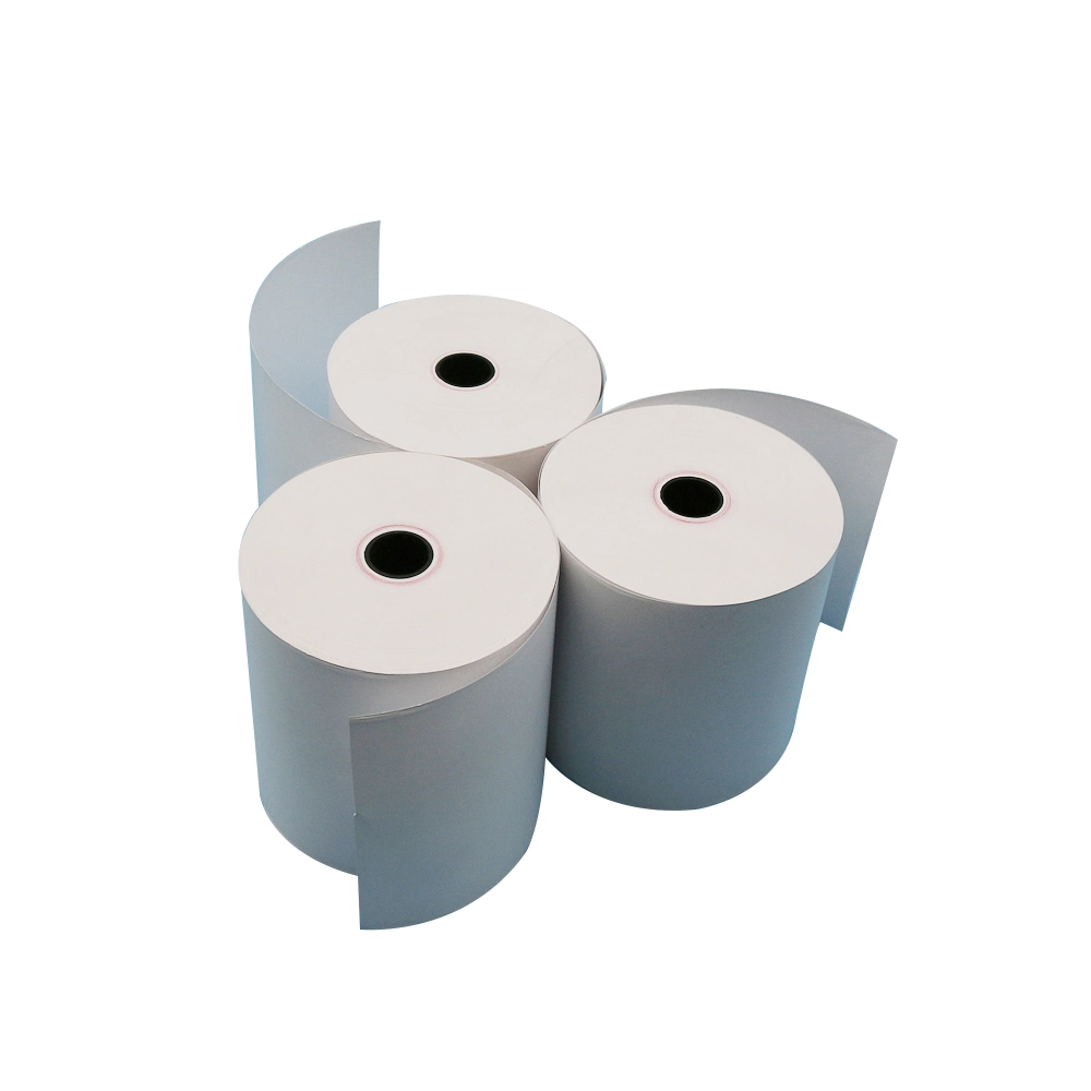 White Plain Thermal Paper Billing Roll Blue Ink