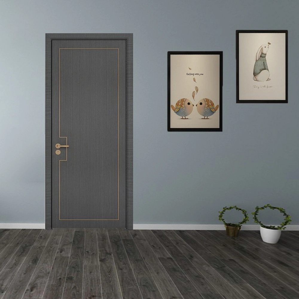 Porte en PVC avec cadre de porte en composite bois-plastique pour intérieur