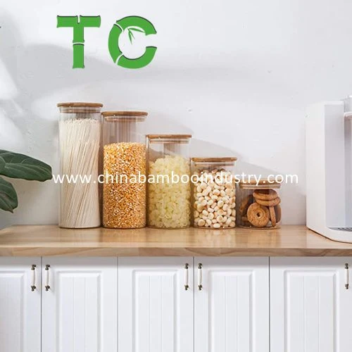 Wholesale/Supplier Kitchen Canisters Glass Food Storage Containers Set, Airtight Food Jars with Bamboo Lids