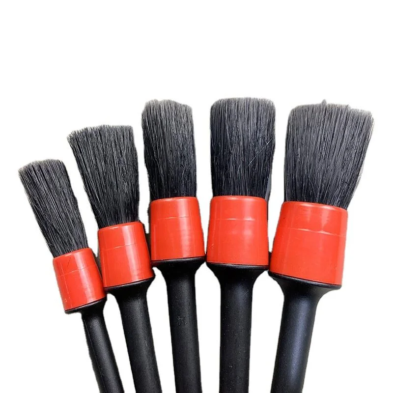 Factory Wholesale Soft Bristle Red Black Brush Set Detailing Brush