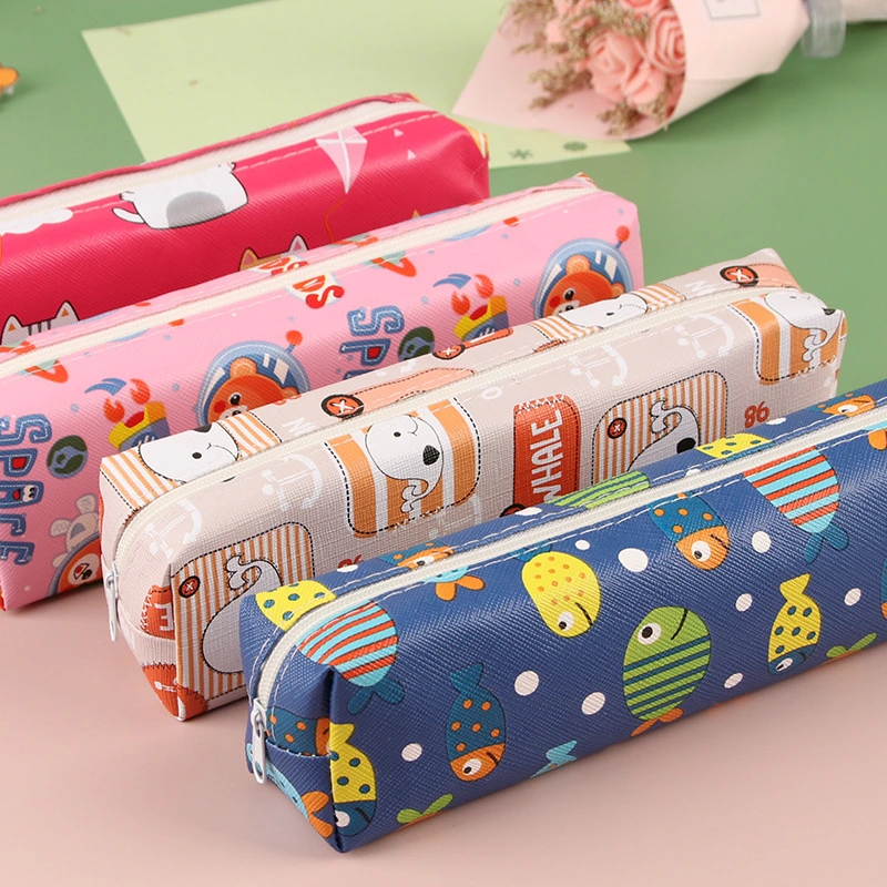 Cartoon Cute Leather Children's Small Gift Zipper Stationery Bag Student Pencil Bag