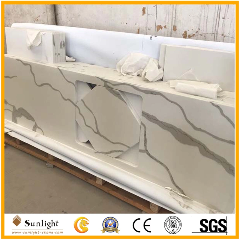 Polished Solid Surface Wholesale/Supplier Quartz Kitchen Countertops for Artificial Stone Slab