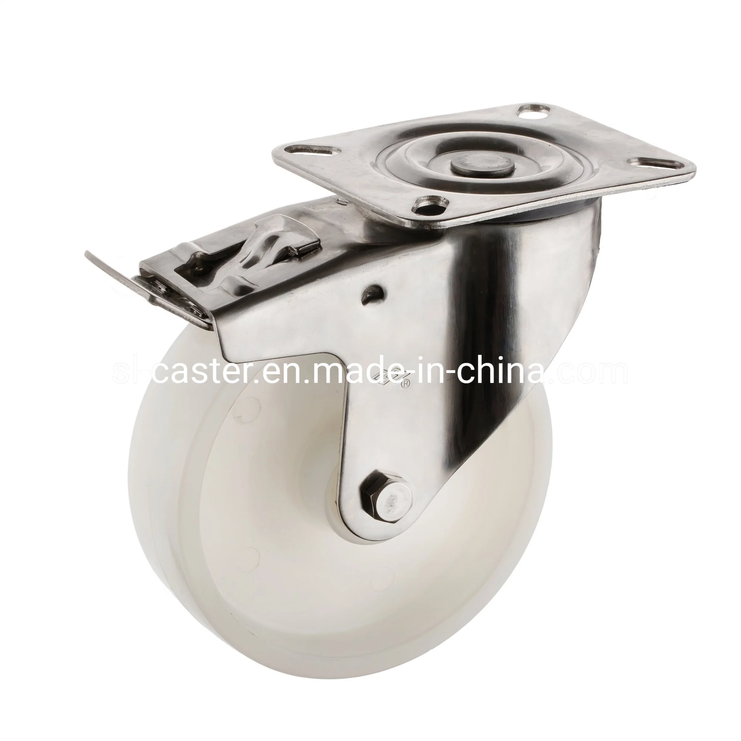 4 Inch 100mm White Nylon Swivel Stainless Steel 304 Castor