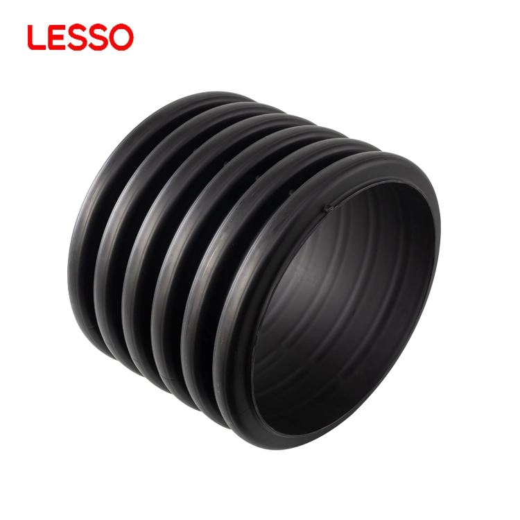 Tubo corrugado de doble pared Lesso HDPE con extremo liso.