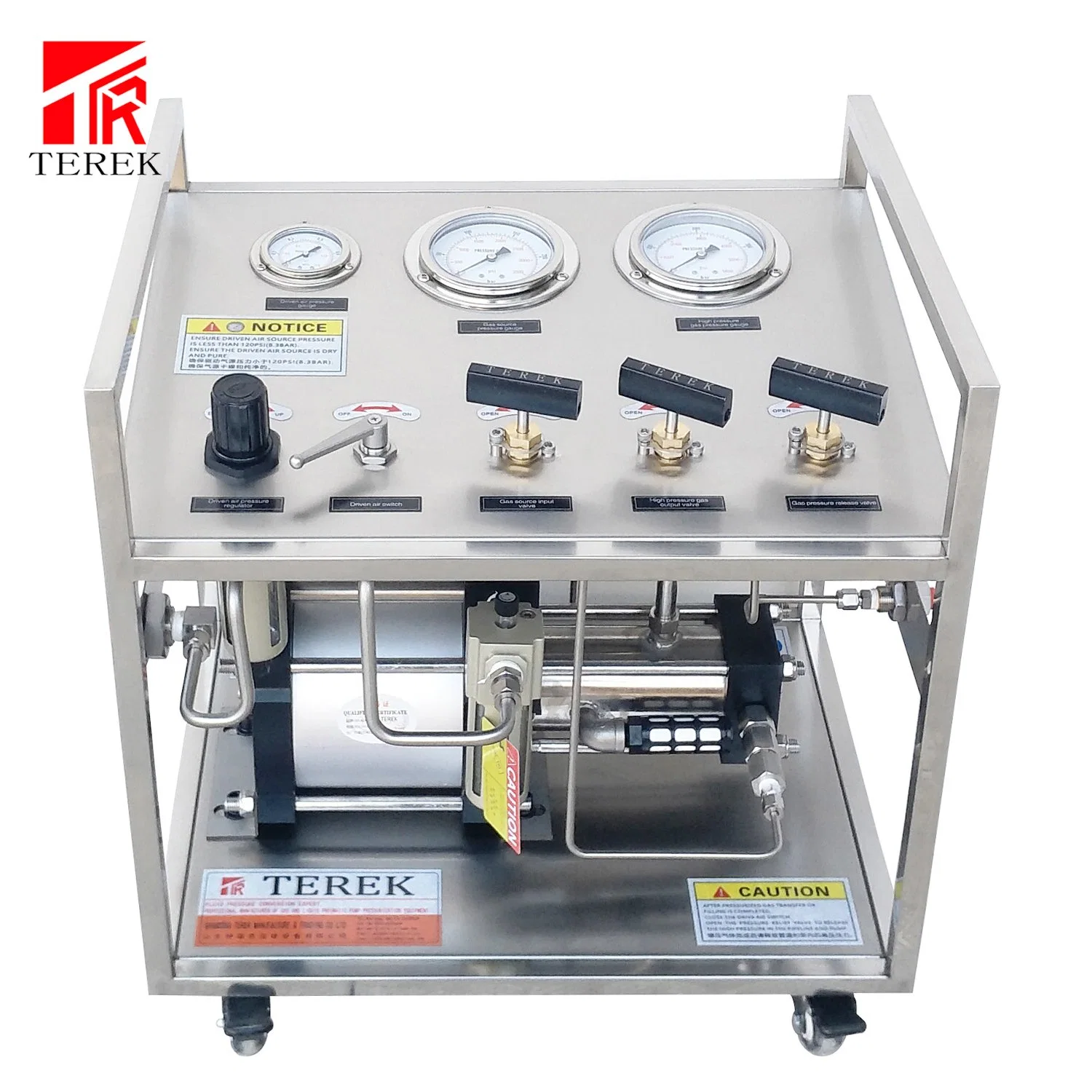 Terek Brand Best Price 480 Bar Output High Pressure Pneumatic Nitrogen Gas Booster Pump Filling Transfer Gas System