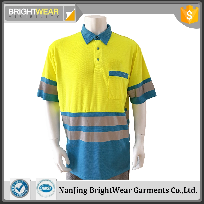 Contrast Polo Shirt with Embroidery and Reflective Printing for Australia