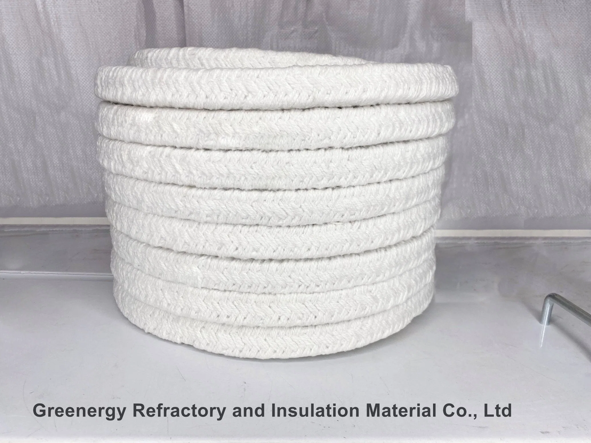 Greenergy Ceramic Fiber Braided Square Rope, Packing, Textiles High Temperature Ceramic Fiber Sleeve for Thermal Insulation Ceramic Fiber Rope