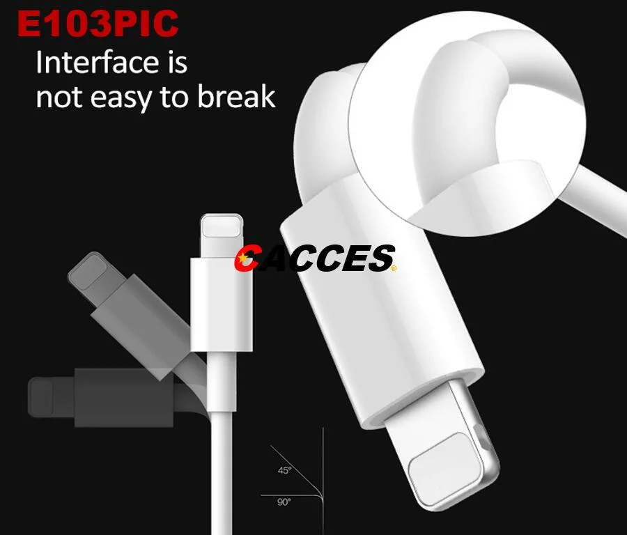 Iphon Charging Lighting Lead، حزمة واحدة 3.3 قدم TPE Fast Charging Cable Universal Compatible W/ Apple Products Lighttening Micro USB من النوع C Fast Charging Data Wire