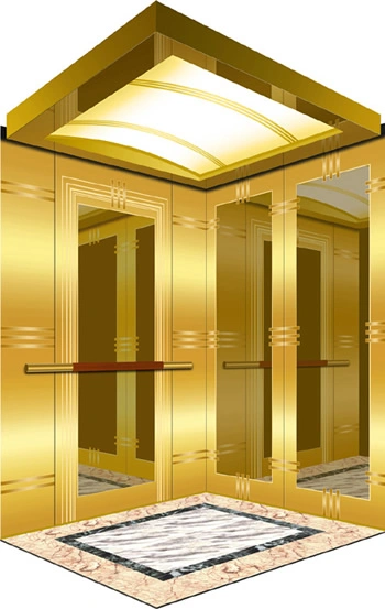 Syney Hot Sell Vvvf Golden Mirror Passenger Elevator for Home Building