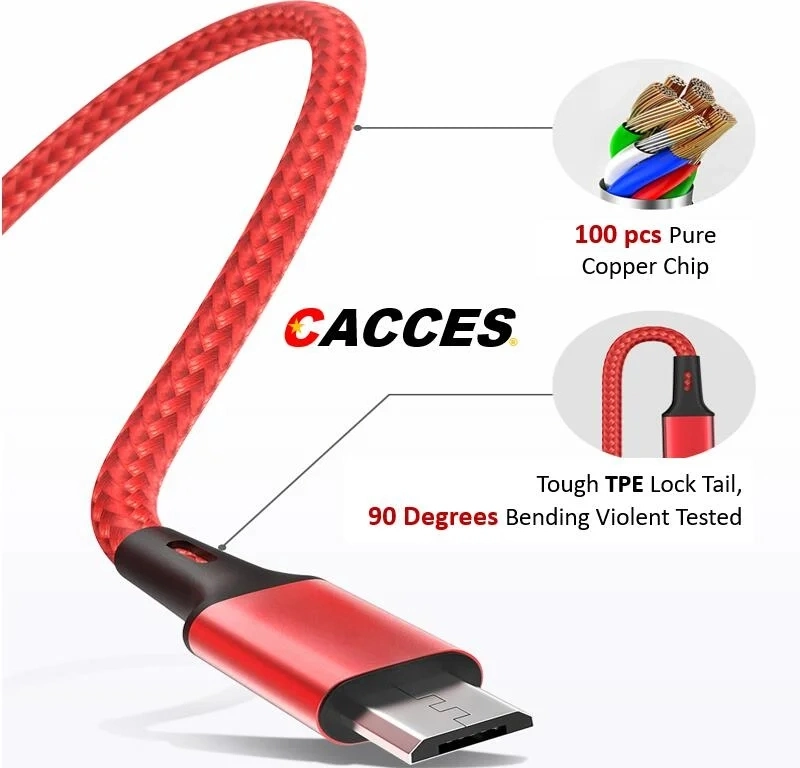 Nuevo Tipo C Android Micro USB cable de iluminación cable de teléfono de Mob, cable de datos de cable de nylon trenzado duradero