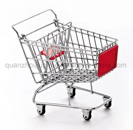 OEM Mini Metal Supermarket Shopping Trolley Cart Craft for Decoration