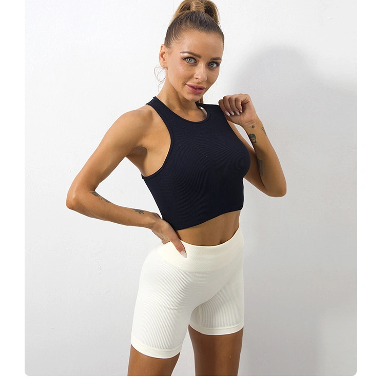 Dear-Lover Wholesale/Supplier Custom Ribbed Knit Cropped Yoga Sports Vest Yoga Clothing Sports Suit Women Sportswear Outfit Fitness Wear