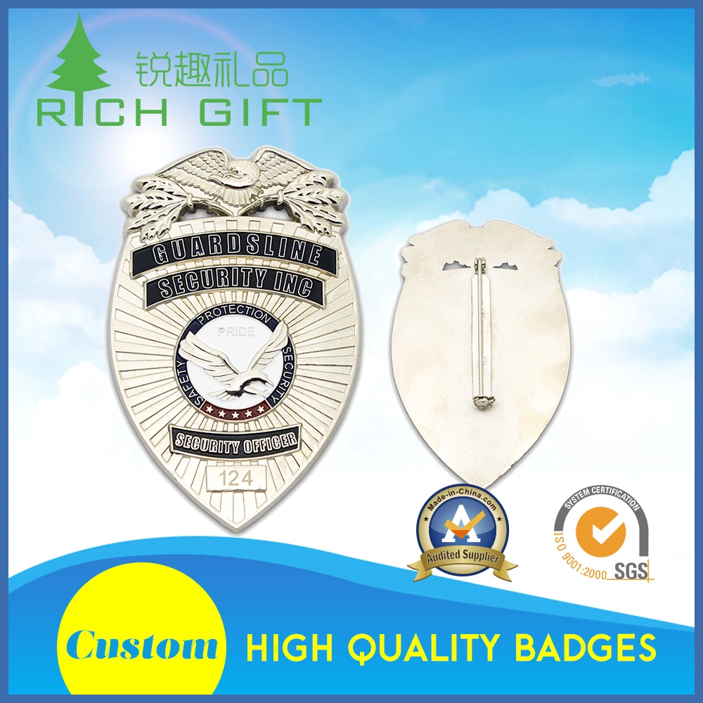 Custom Promotion Zinc Alloy Bar Pin Clip Coin Chain Badges with Attachement