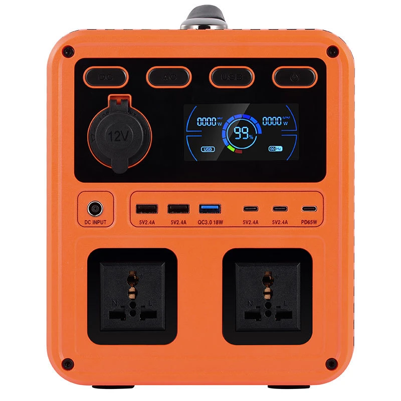 700W AC Input 220V DC Output Lithium Battery Storage Portable Power Station with LED