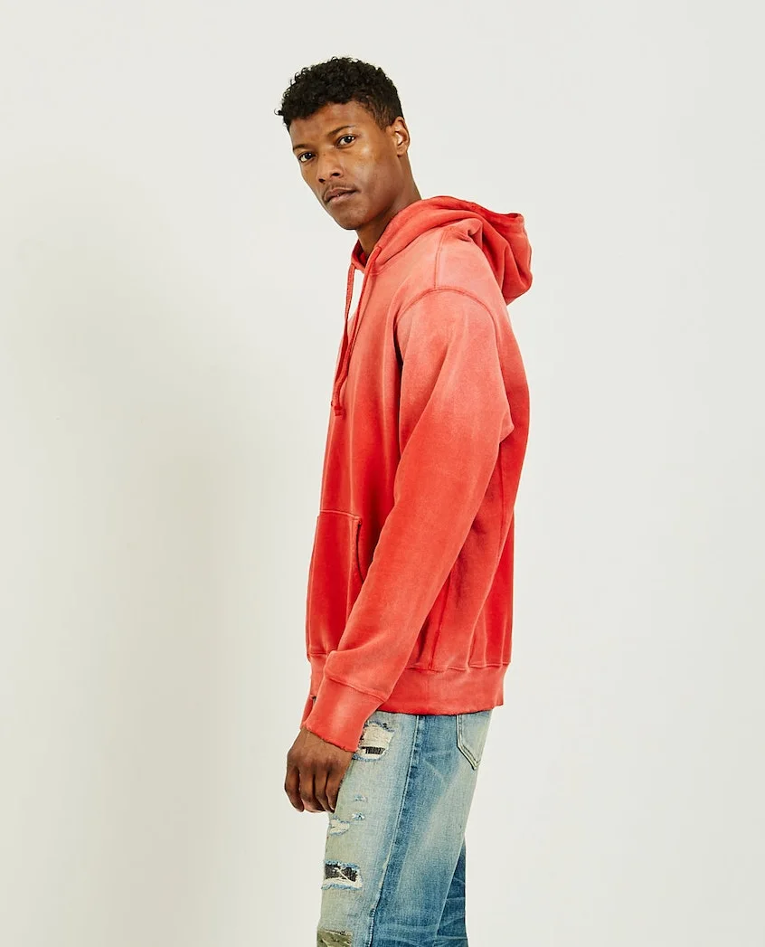 100%Cotton High quality/High cost performance Blank Mens Hoodie Drop Shoulder Red Sun Faded Hoodies with Strings