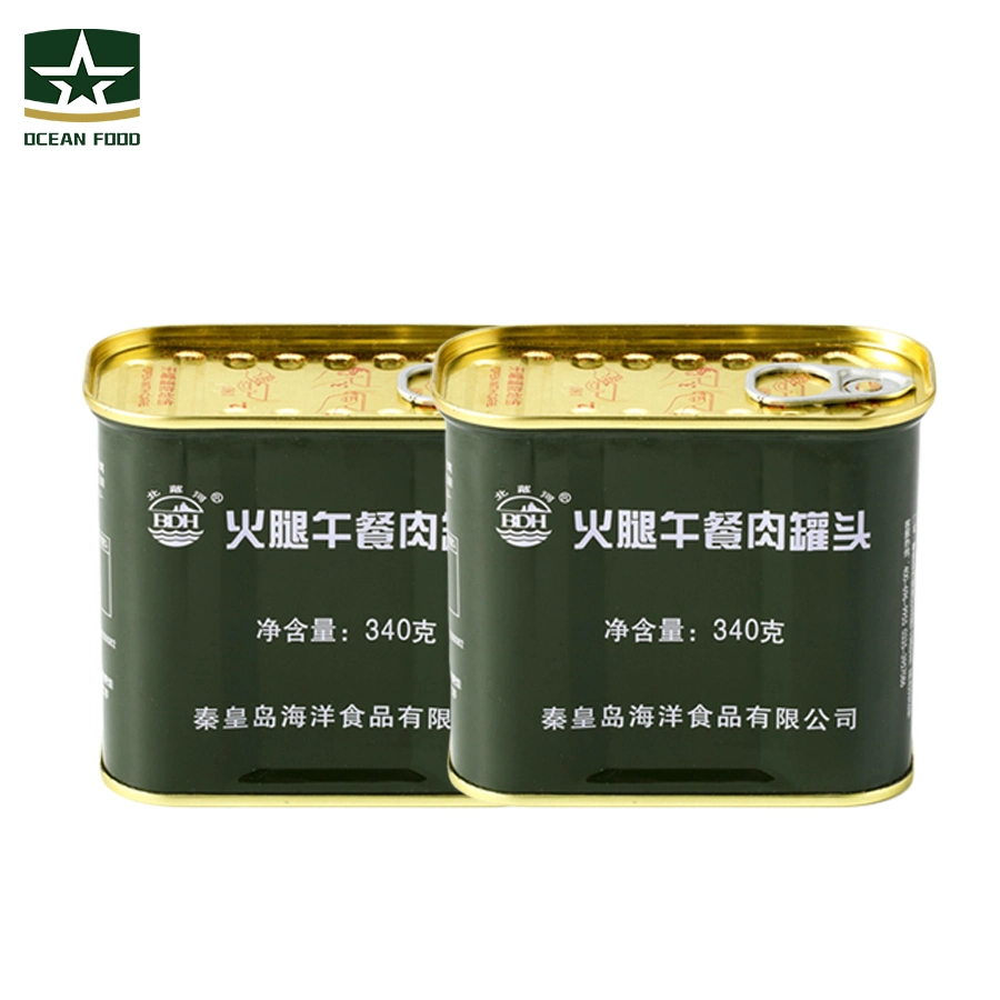 Convenient Food Ration Canned Ham Tin Luncheon Meat for Hiking