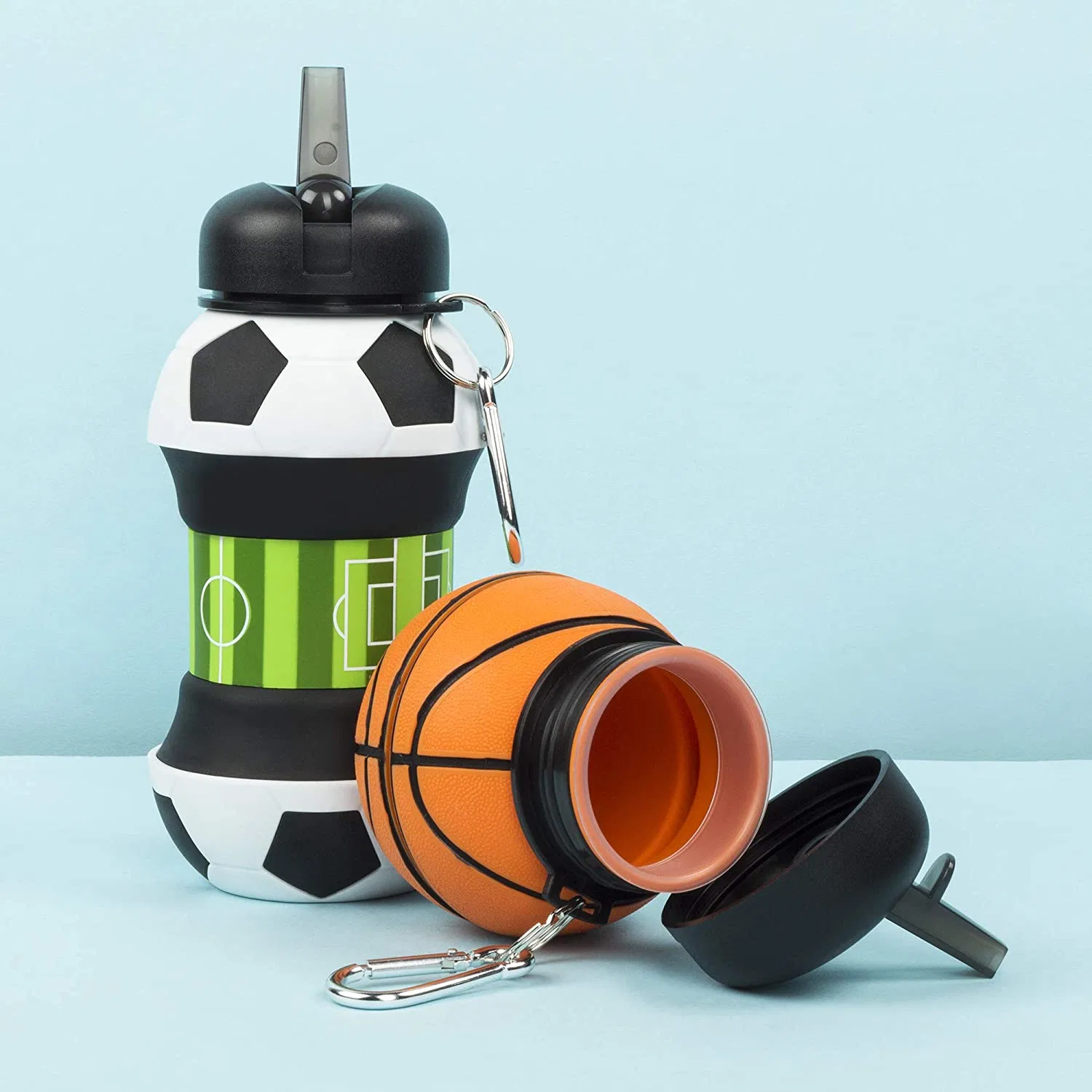 Silicone Soccer Shape Collapsible Drink Bottle with World Cup Promotional Products