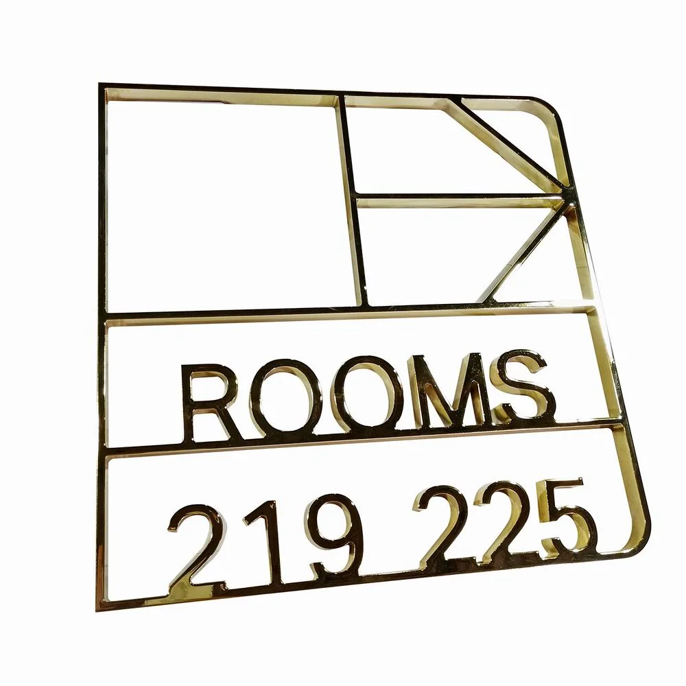 Custom Wall Mounted Electroplate 304 Stainless Steel 3D House Numbers