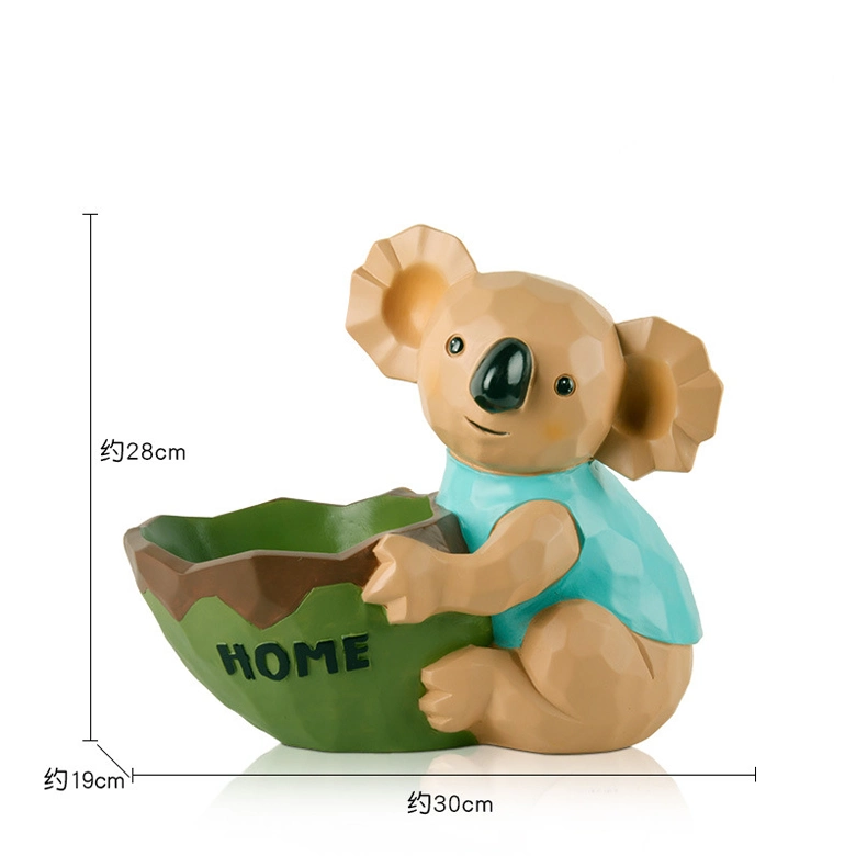 Lovely Koala Resin Statue Candy Holder Storage Box for Home Decoration Ornaments