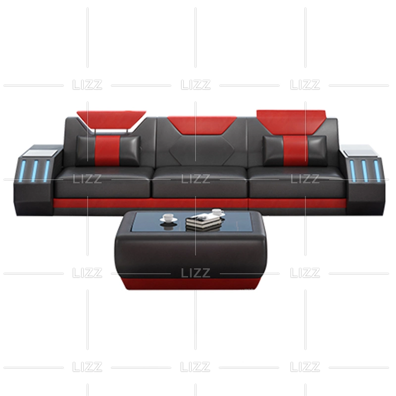 China Supplier Modern Home Furniture Luxury European Design Sectional Genuine Leather Sofa Set