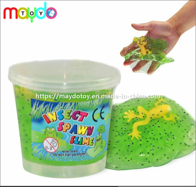 Novelty Green Frog Spawn Slime Disgusting Crystal Slime Toy with Insect