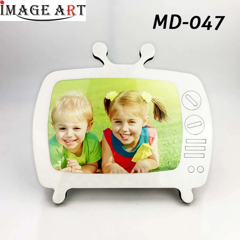 Em forma de TV sublimação MDF Branco Photo Frame com folha de alumínio