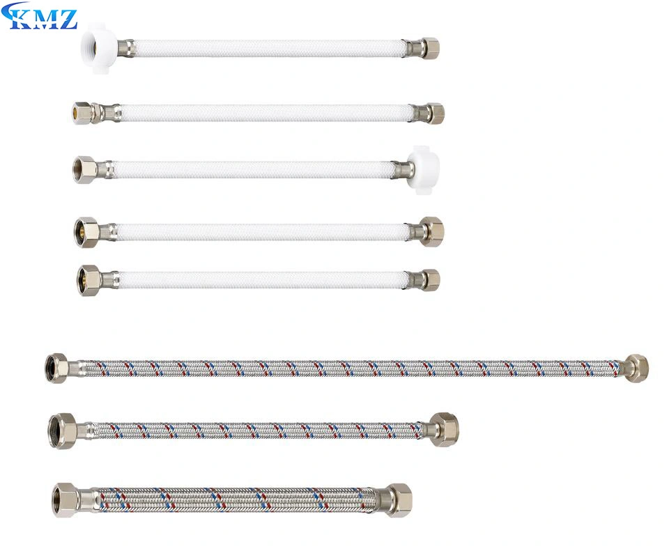 Durable Double Lock Bad Fitting Sanitär Waschtische Einlass Flexibel Duschschlauch Edelstahl Metall Flex Geflochtene Wasserschlauch