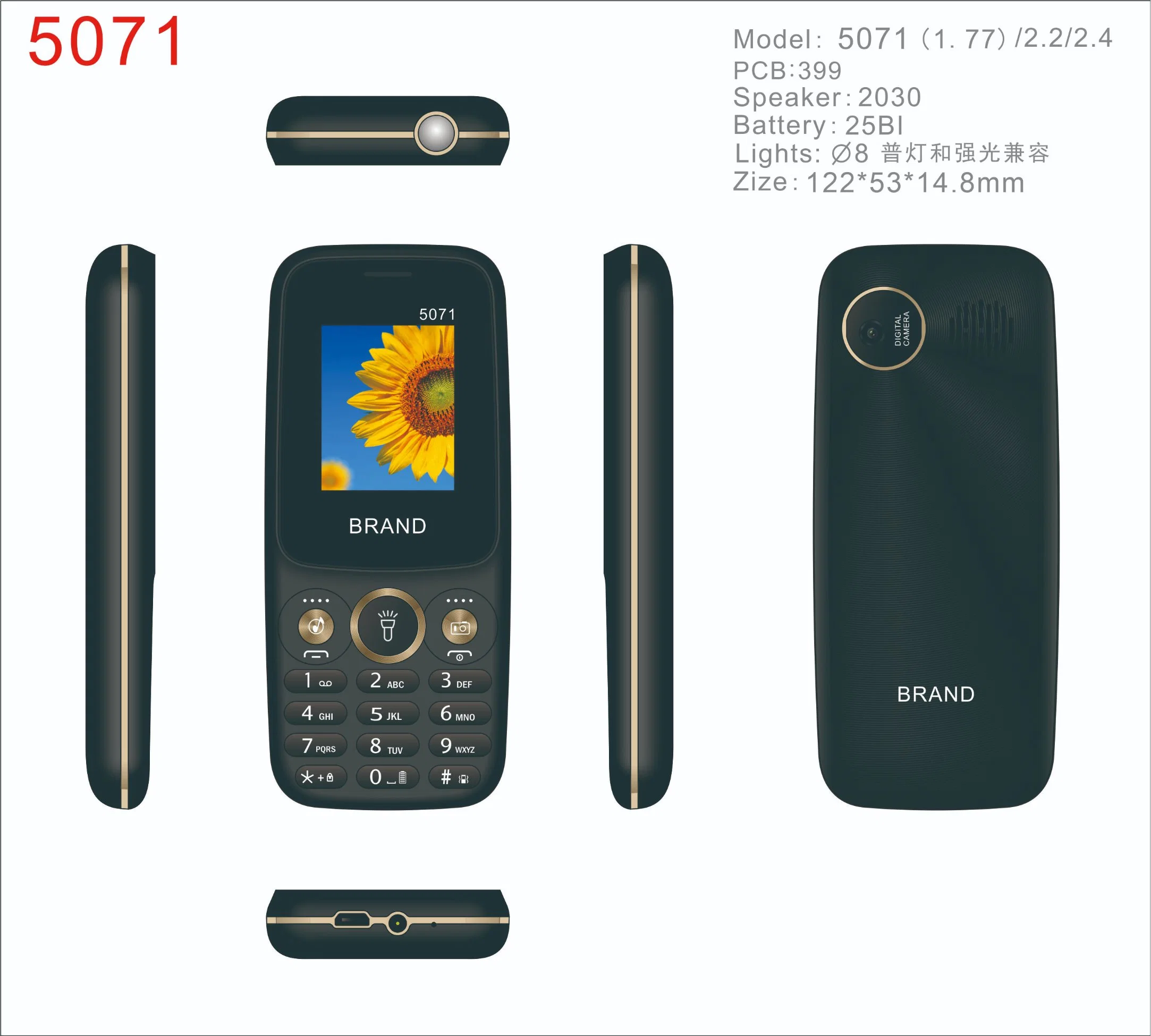 Original OEM Feature Phone Low Price Very Slim Feature Phone with Big Battery 2g Network