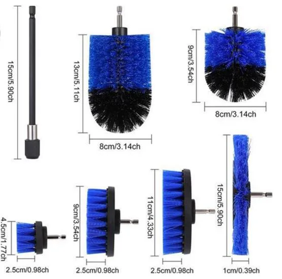 8 PCS Set Washing Car Disc Brush Scrubbing Power Drill Tools Bathroom Kitchen Cleaning Car Brush