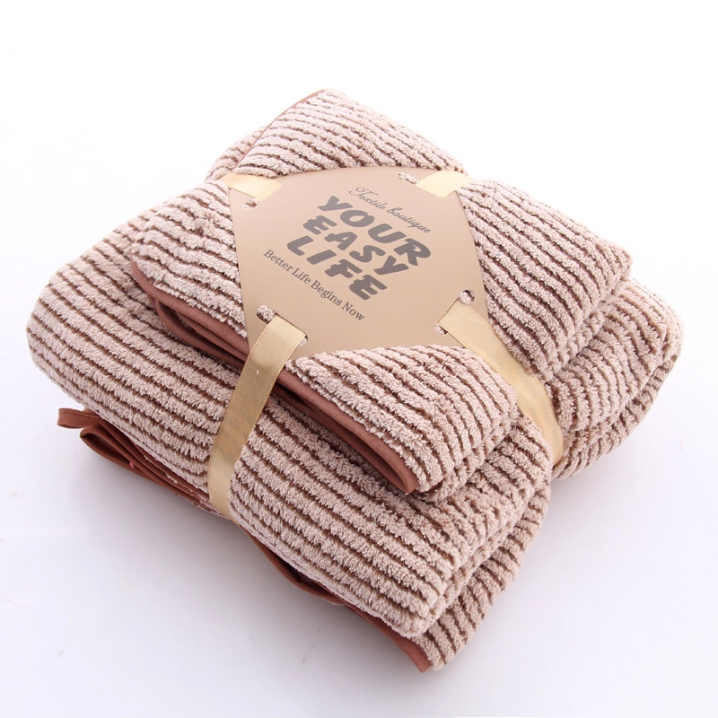 Fast-Drying Portable Coral Velvet 2 Pieces Face Towel Bath Towel Set