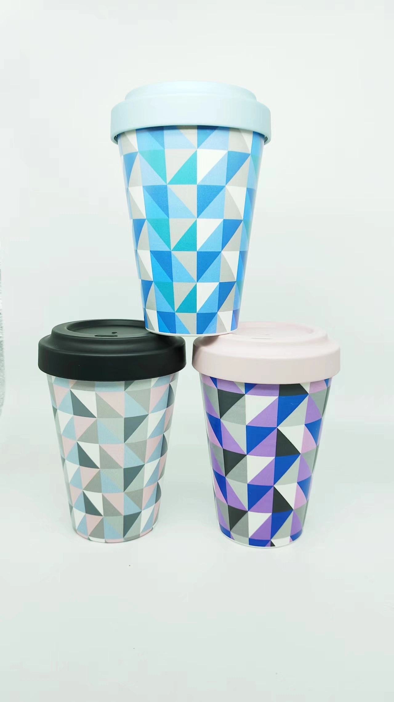 Reusable PLA and RPET 12oz 14oz 16oz Coffee Cup Mug Printed Decal Eco-Friendly Coffee Cup