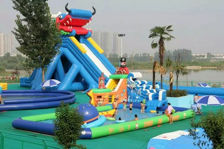 Inflatable Large Water Combination Inflatable Water Entertainment Facilities Customized Sports Outdoor Land Water Amusement Park (CFQM-001)