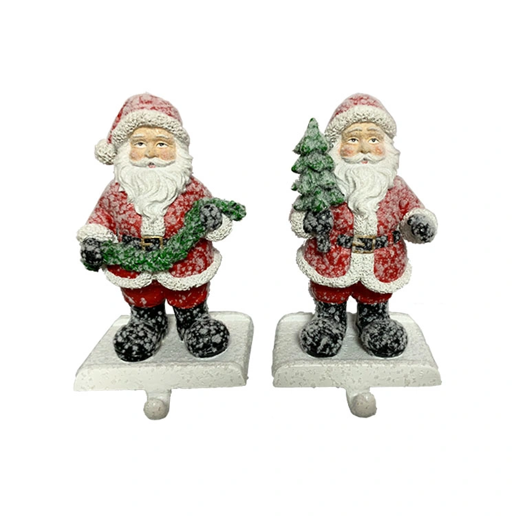 Seasonal Xmas Decor Christmas Polyresin Handmade Santa Claus Stockings & Holders Stand