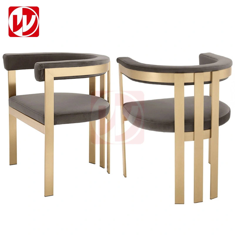 Meubles de salon modernes Chaises de salle à manger en acier inoxydable doré de luxe en métal