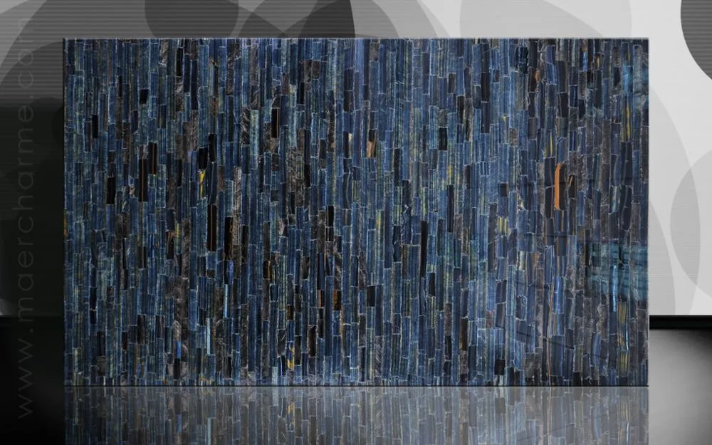 Original Factory Luxury Villa Projects Gemstone Blue Tiger Eye Stone Slab