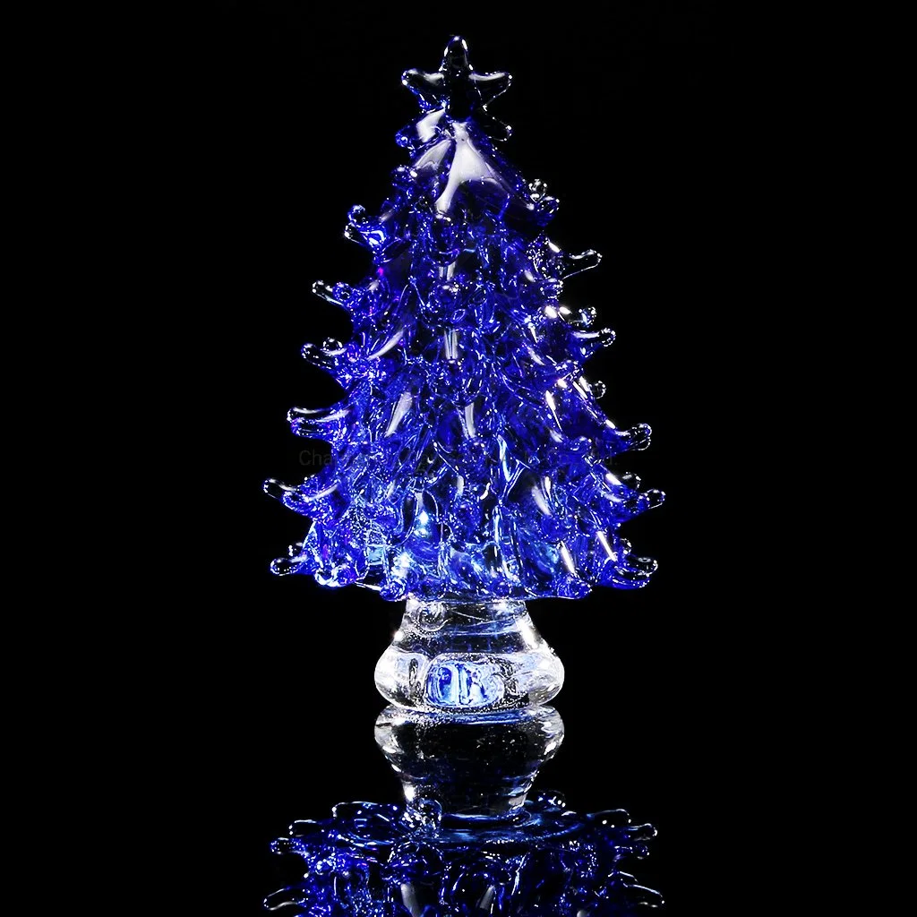 Blue Crystal Christmas Tree Figurines Collection Dreams Ornament Home Decoration