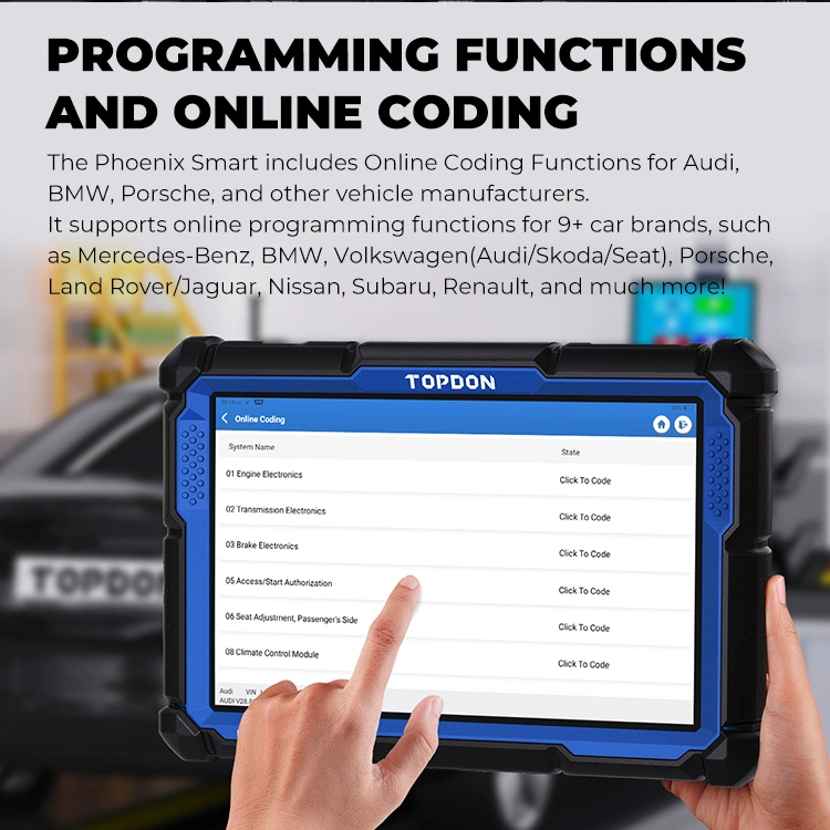 Topdon Europa Latina Stock Phoenix Smart 2 años de Profesional de actualización gratuita de codificación de la ECU programador del sistema completo de todos los Scanner OBD2 12V 24V Auto Útil