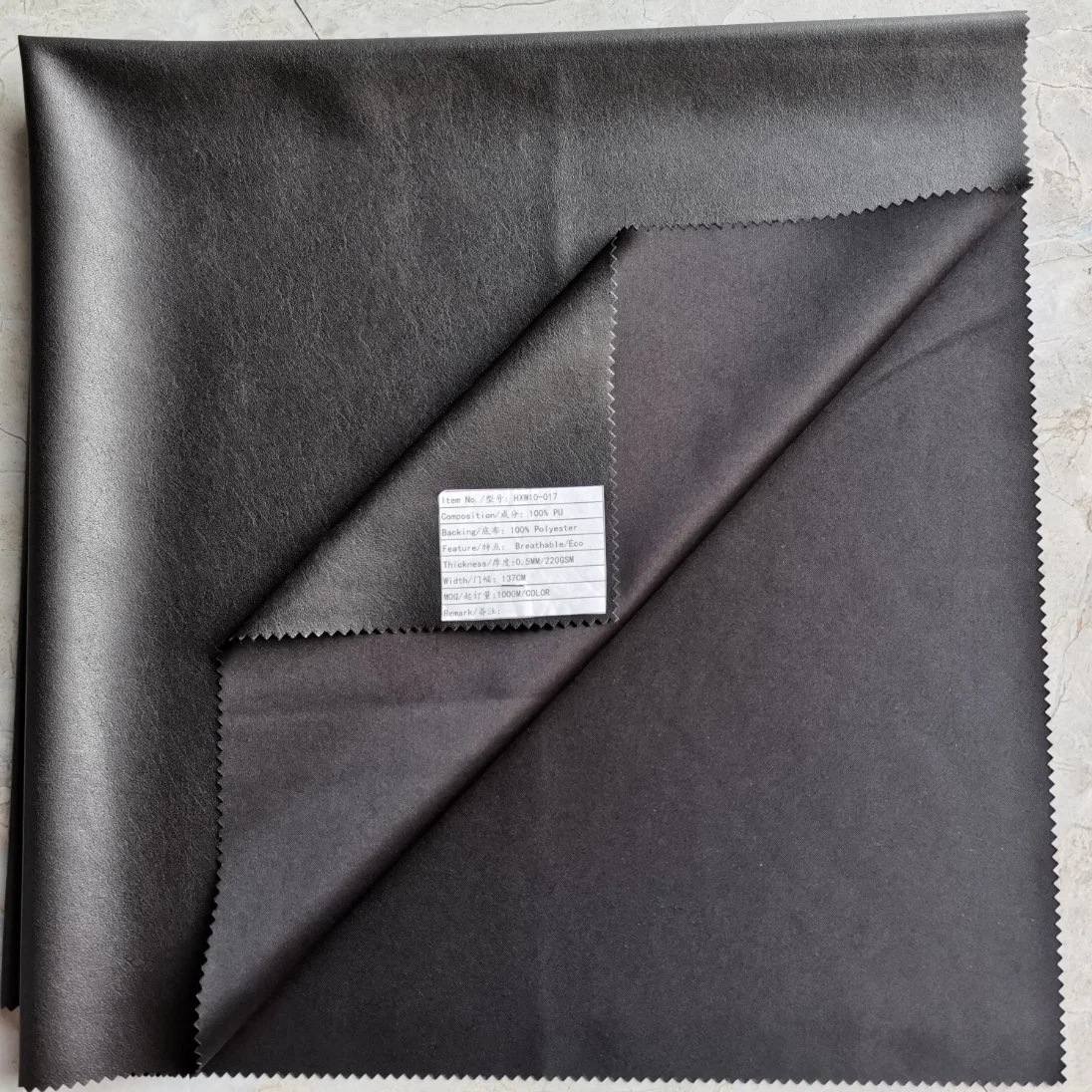 Stretch Backing Synthetic PU Leather with Breath Freely for Garmnet
