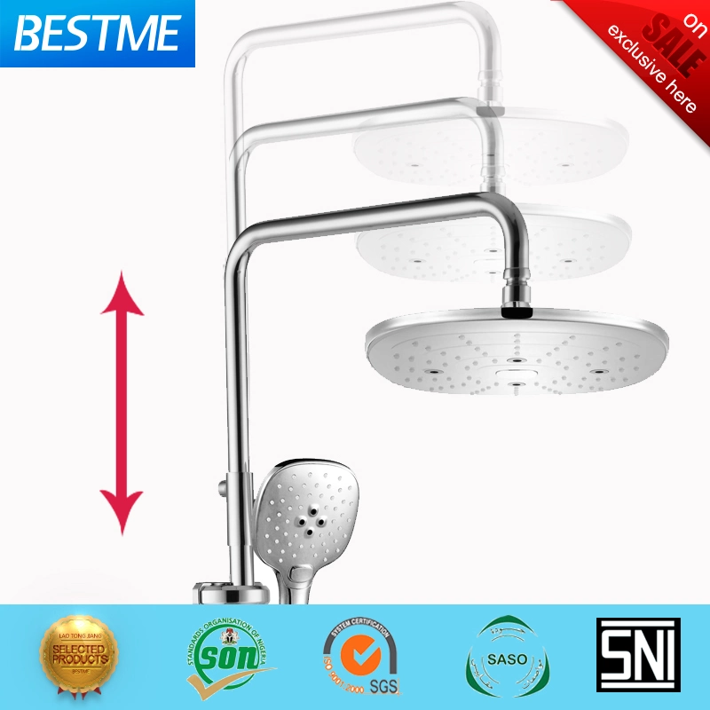 Factory Supply Glass Decorated Press Button Easy Control Luxury Column safety Shower Faucet (BF-61550B)